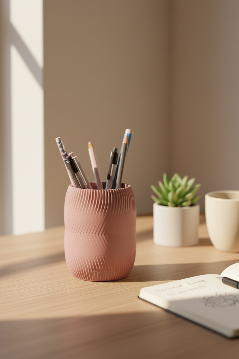 Textured Bathroom Organizer Cup