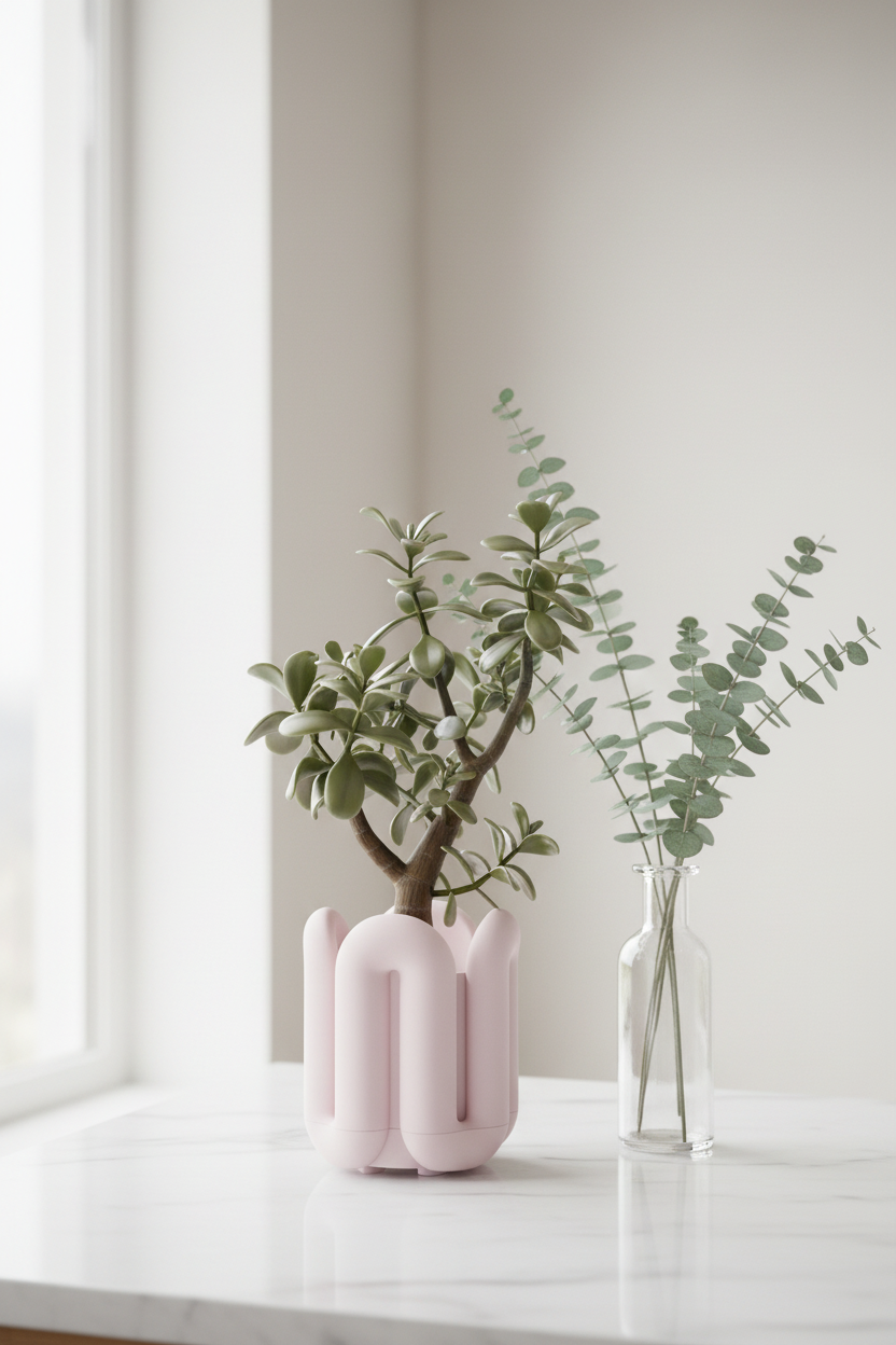 Wibble Aesthetic Two-Part Planter with Drip Tray