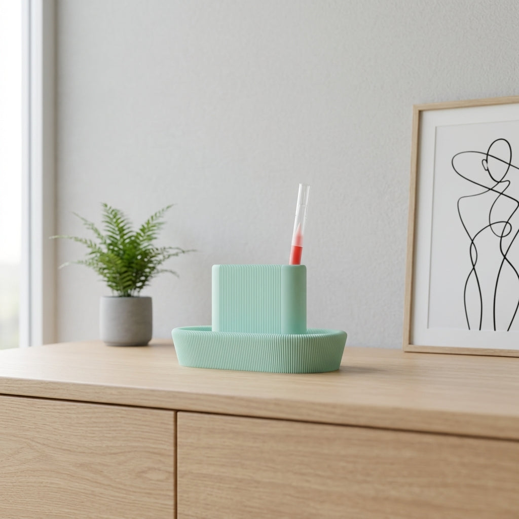 Minimalist Ribbed Desktop Organiser ribbed render 01