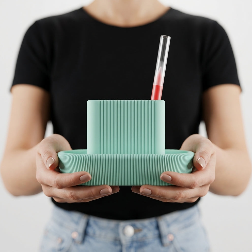 Minimalist Ribbed Desktop Organiser ribbed render 03