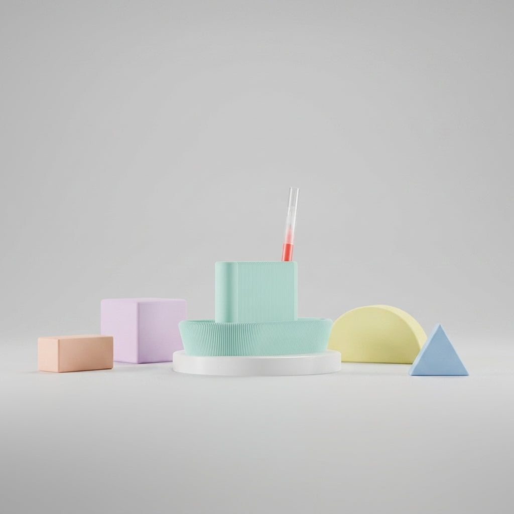 Minimalist Ribbed Desktop Organiser ribbed render 05