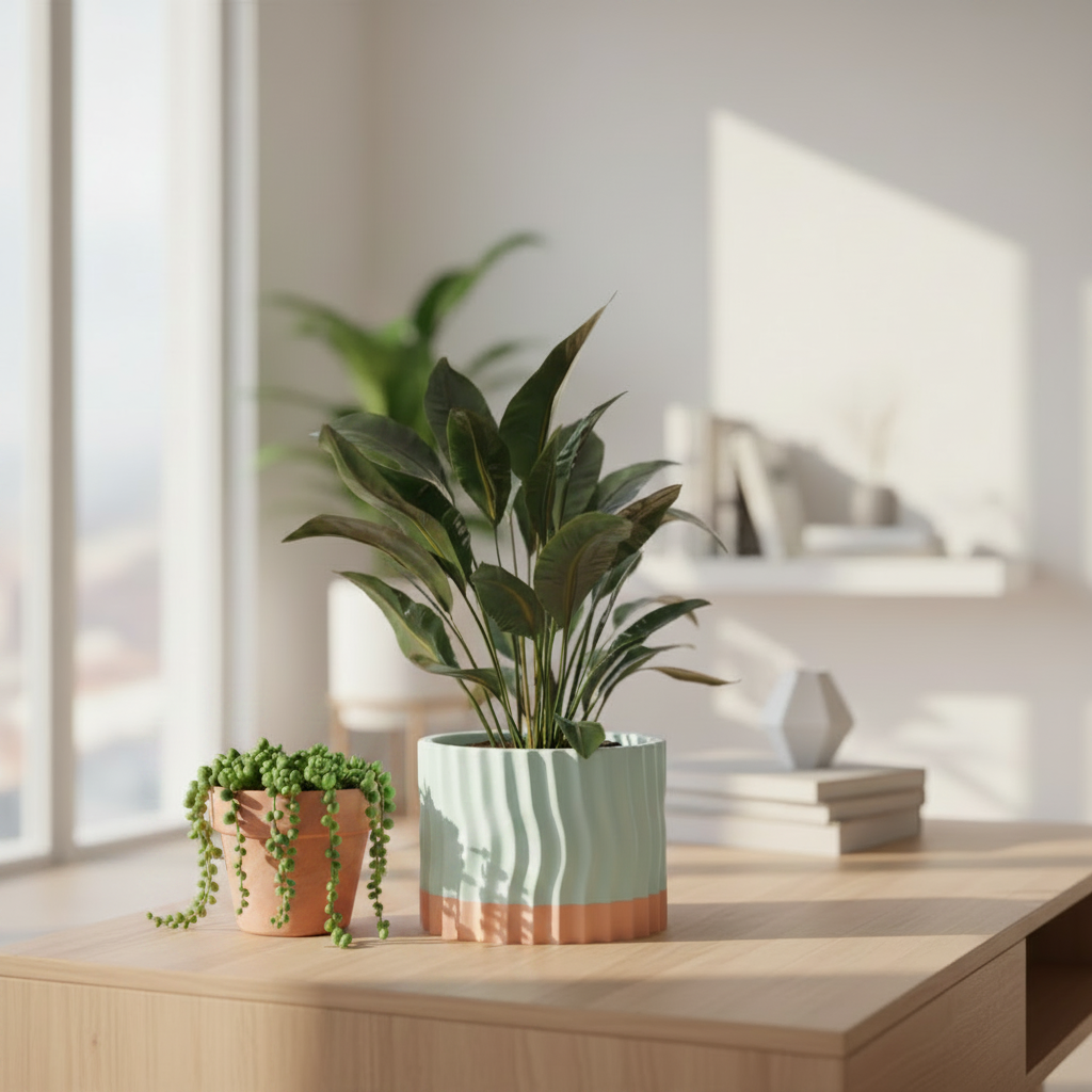 Wavy Two-Part Planter