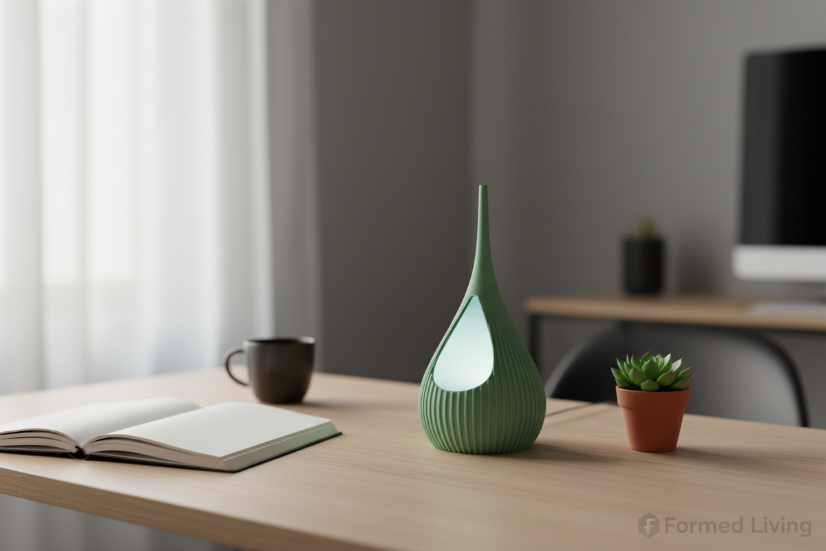 Teardrop Ribbed Modern Lamp