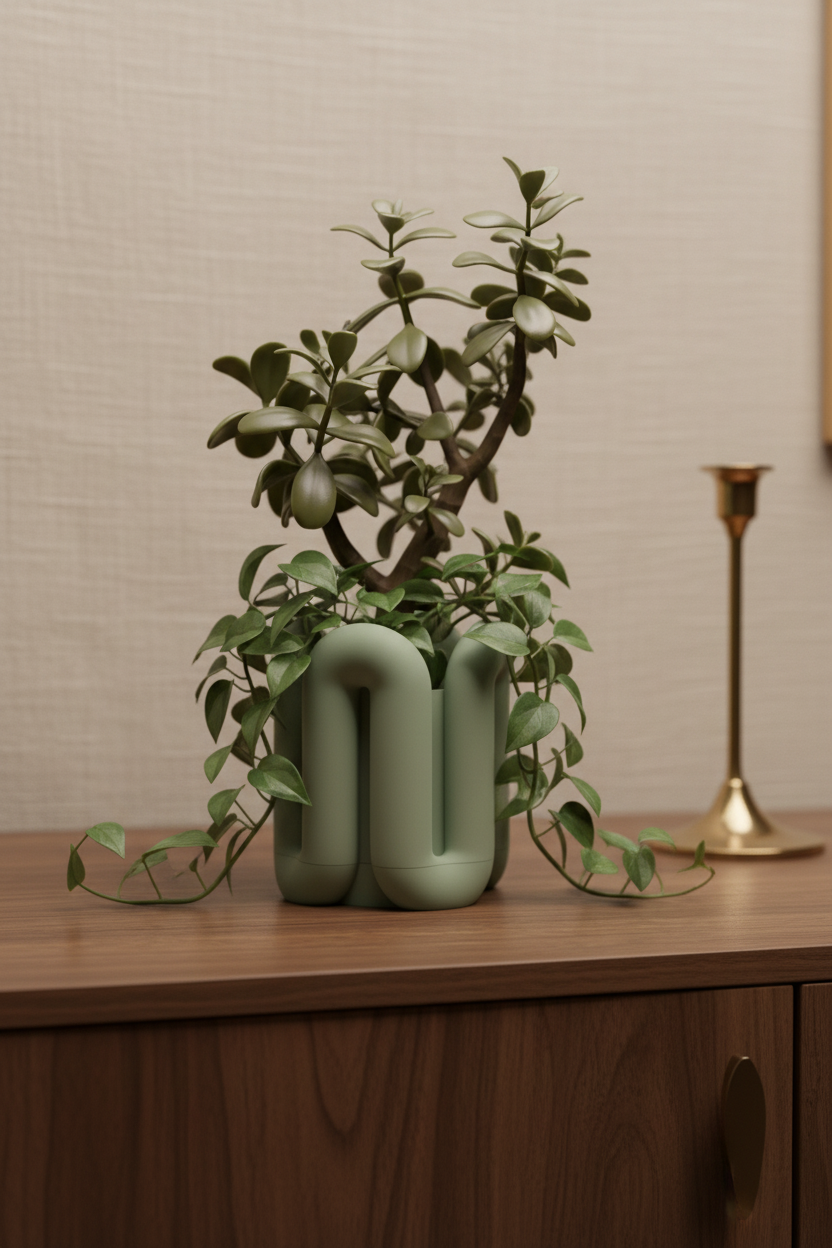 Wibble Aesthetic Two-Part Planter with Drip Tray