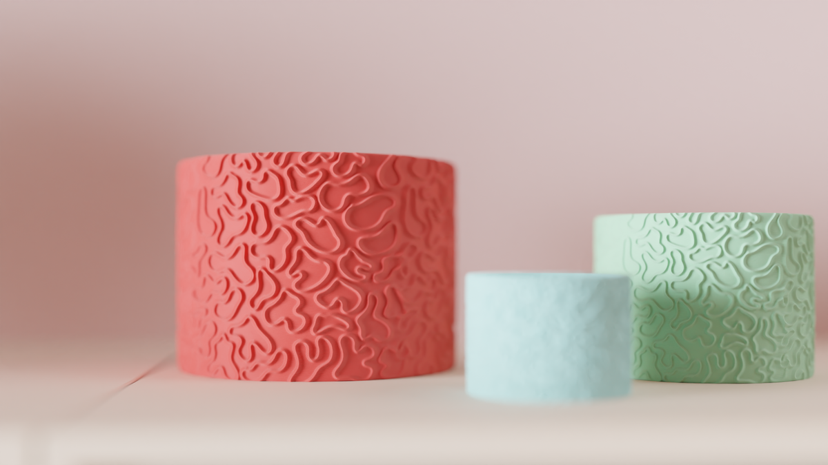 Coral Pattern Planter coral red medium and small light blue on cream sideboard Scandinavian interior geometric art print on wall