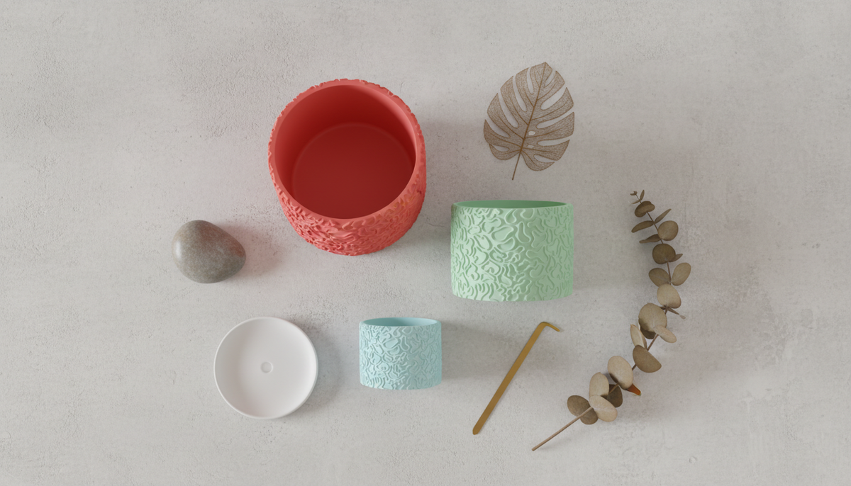 Coral Pattern Planter additional lifestyle render showing planter in home interior context