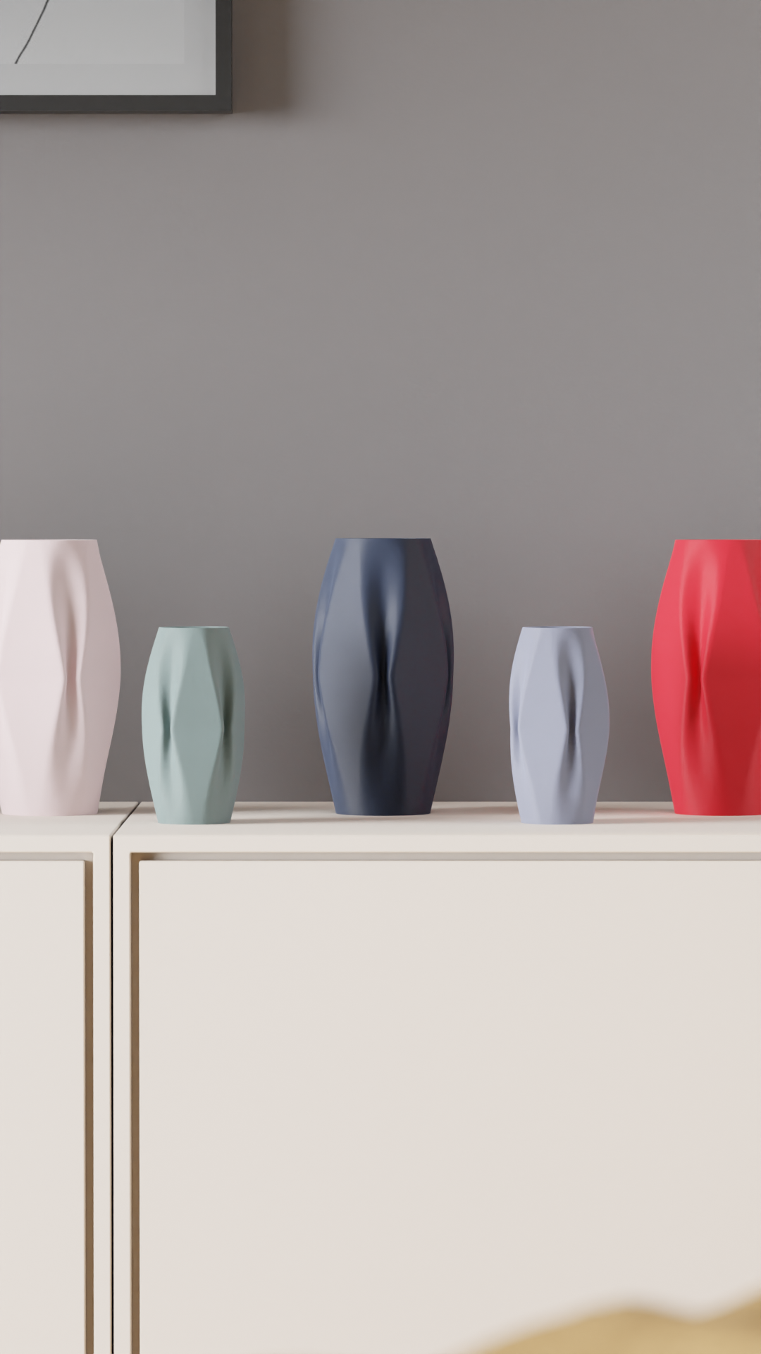Quad ripple vase render top down view showing four-sided quad opening