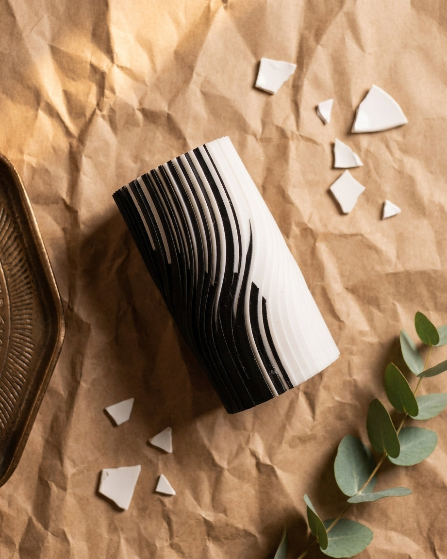 Dual Phase Vase in conceptual geometric scene