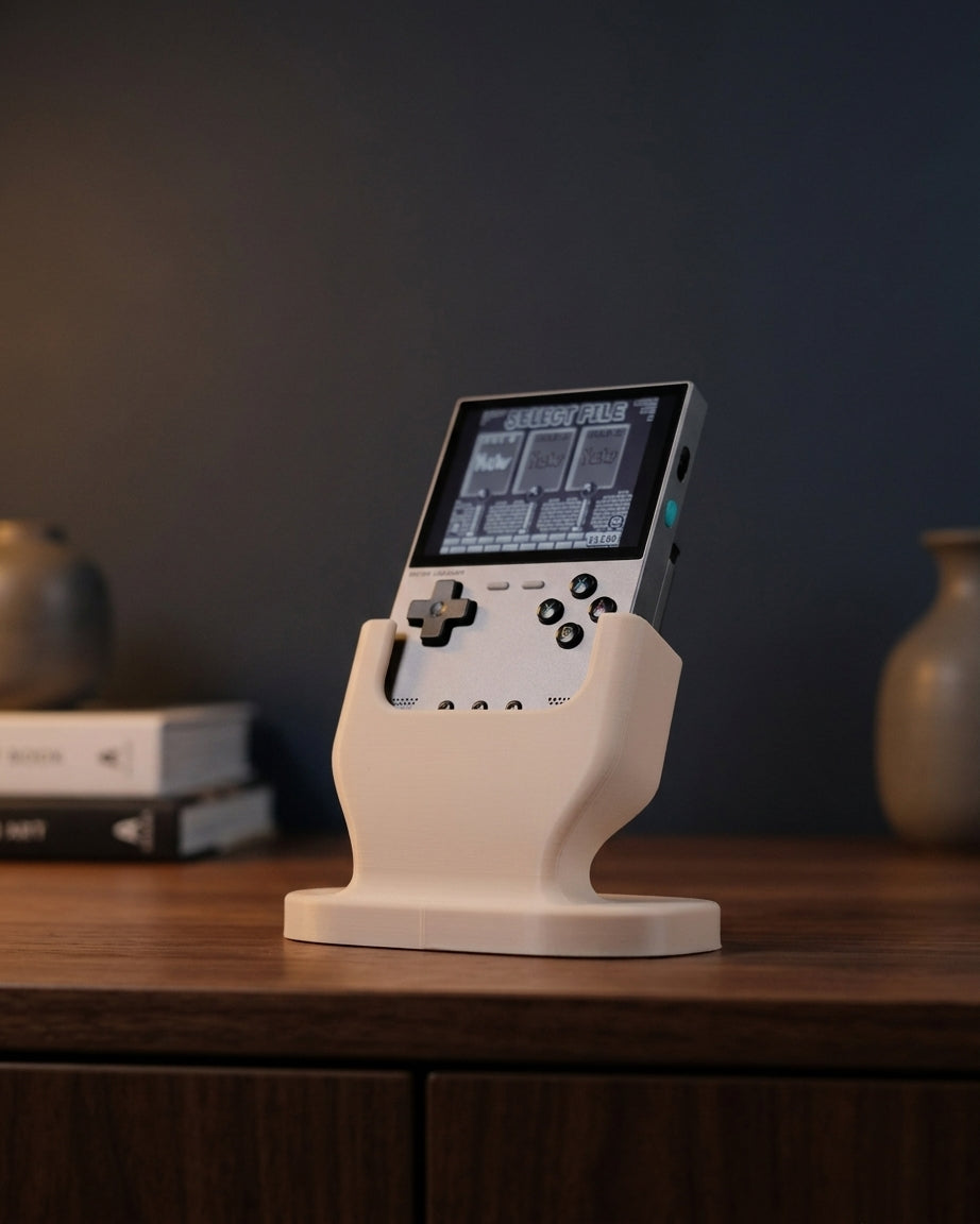 Trim UI Smart Retro Console Stand - dark dramatic monstera