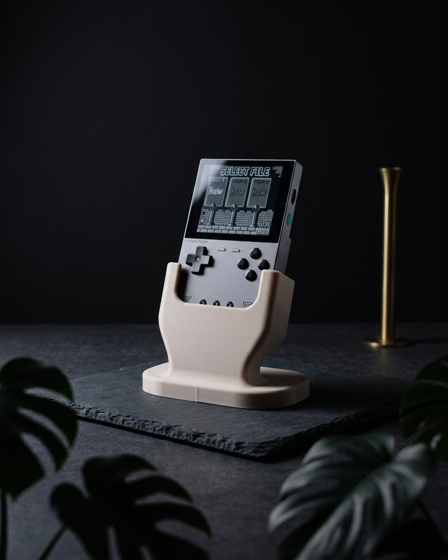 Trim UI Smart Retro Console Stand - render angle view