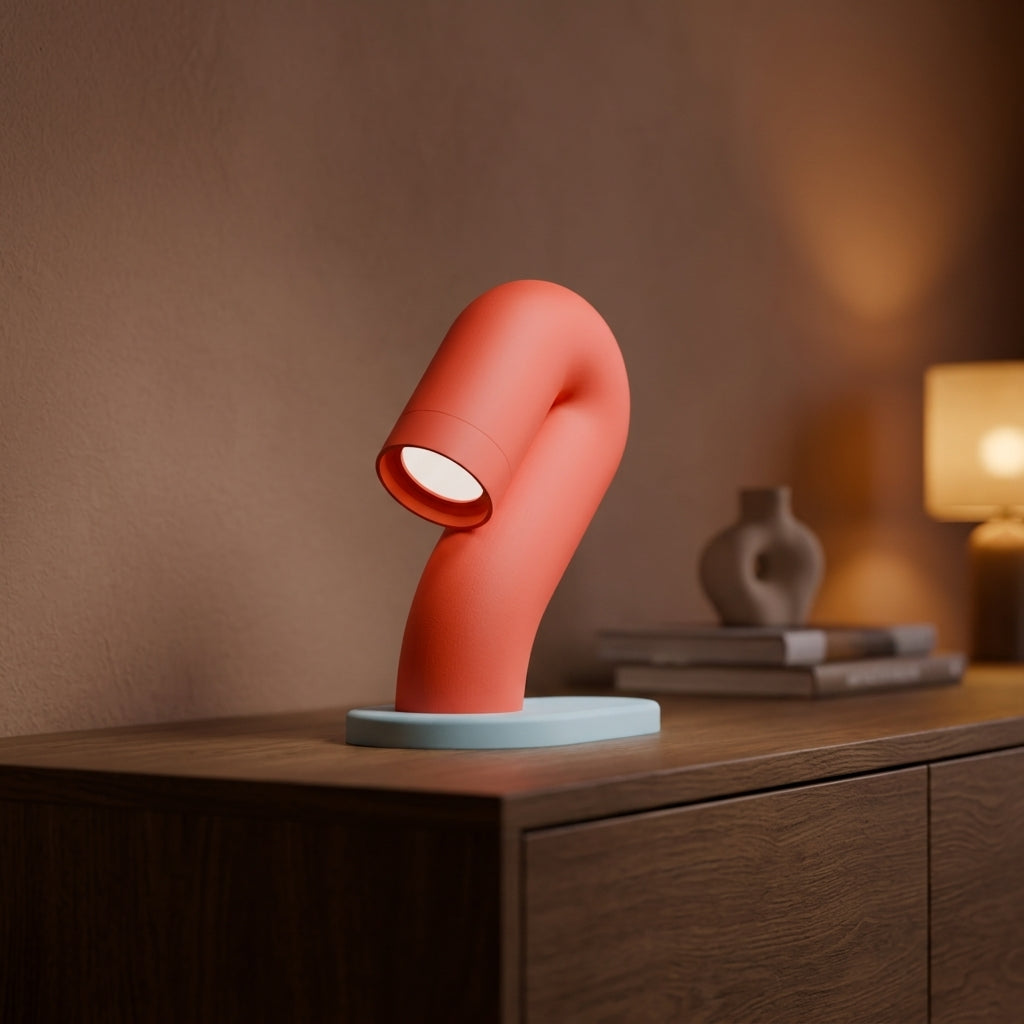 Wibble Desk Lamp - natural stone setting