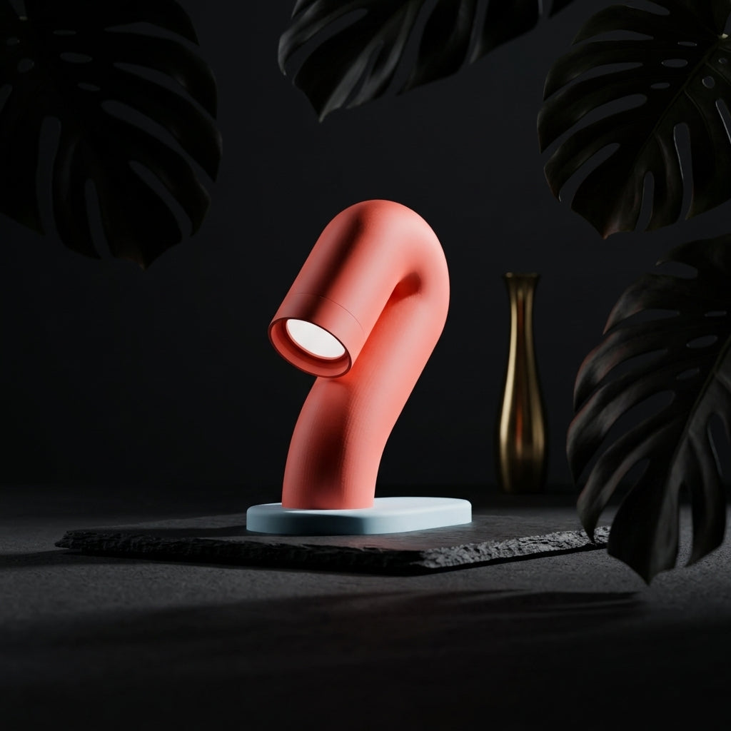 Wibble Desk Lamp floating geometric shapes