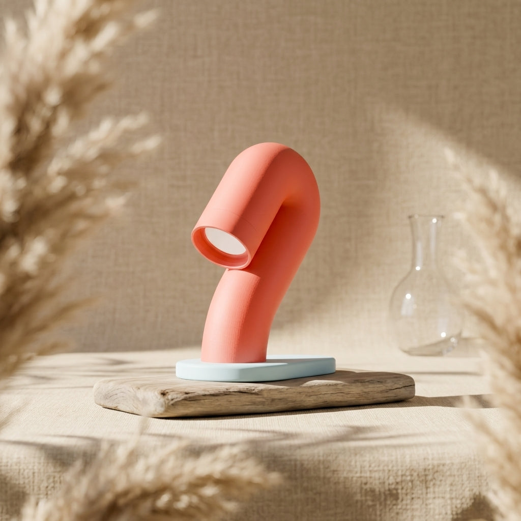 Wibble Desk Lamp side profile clean white