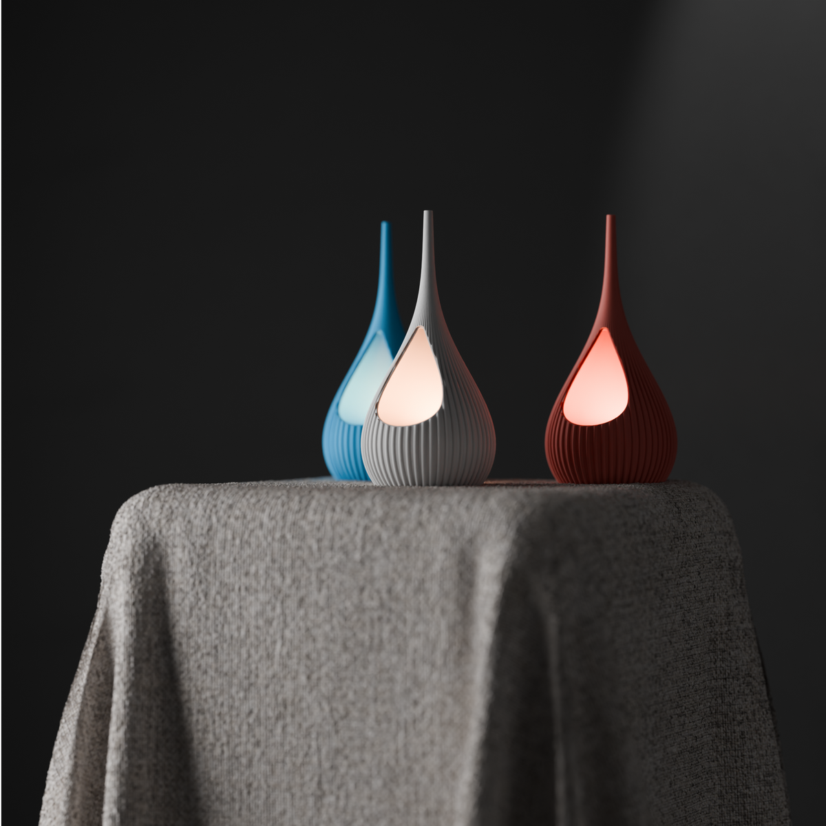 Teardrop Ribbed Modern Lamp