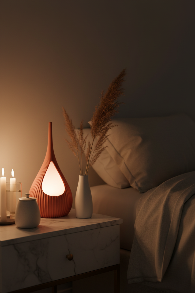 Teardrop Ribbed Modern Lamp