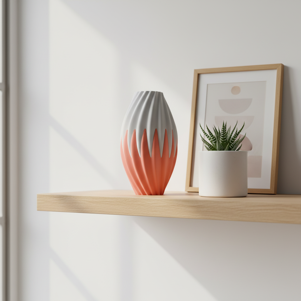 Flame-Twist Decorative Vase