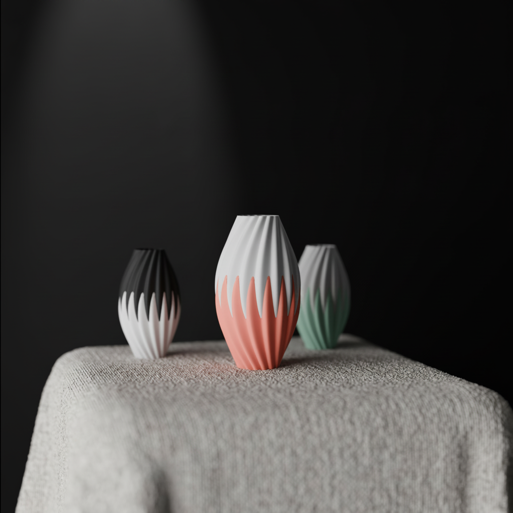Flame-Twist Decorative Vase