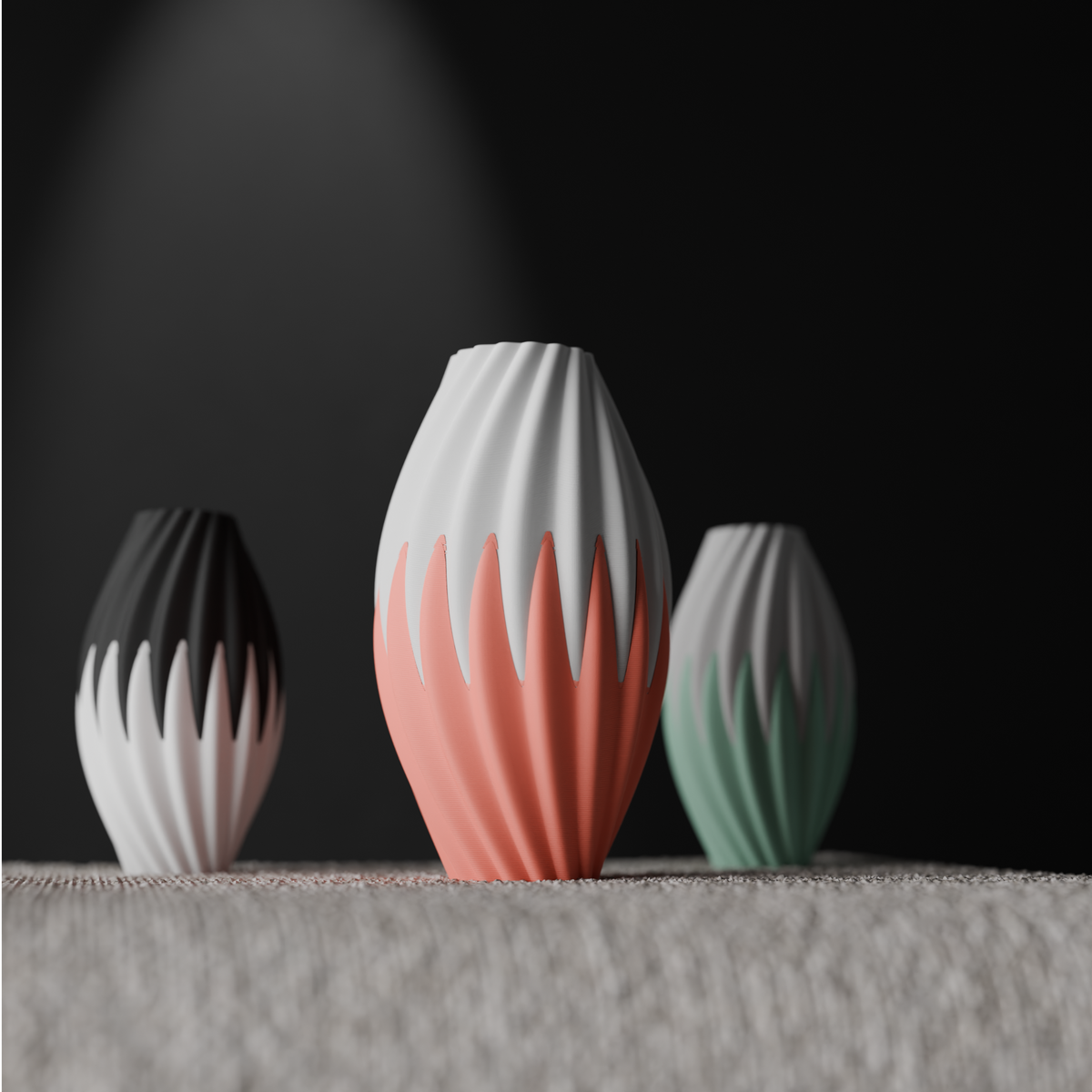 Flame-Twist Decorative Vase
