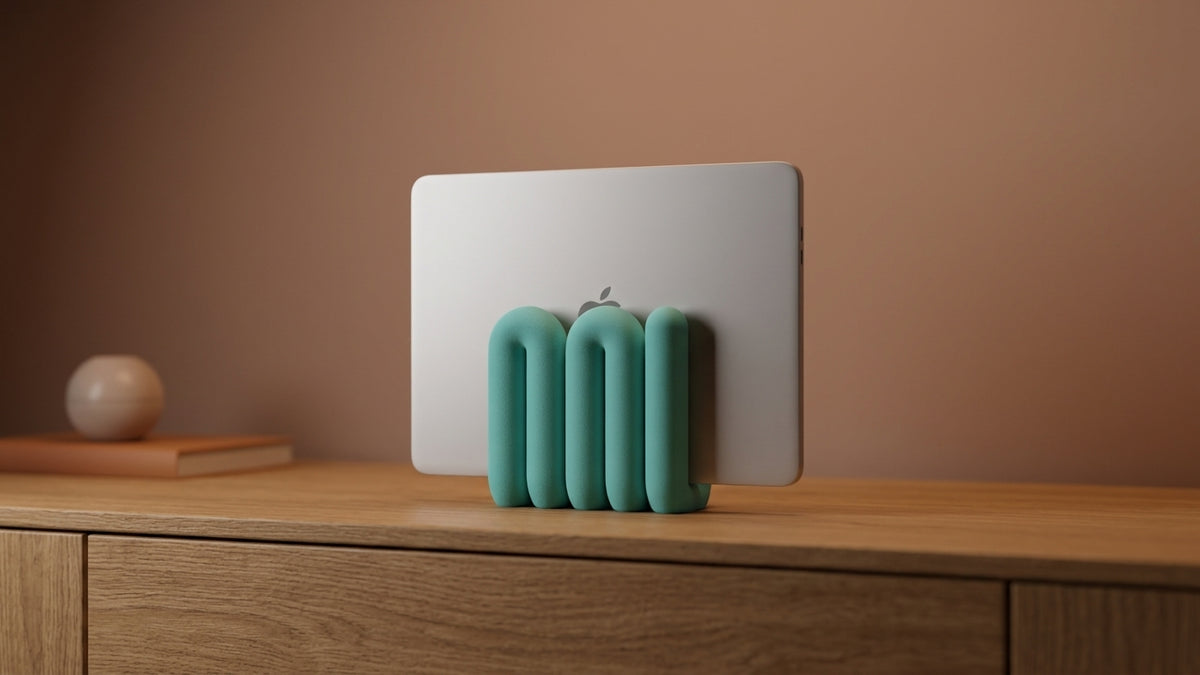 Wall-Mounted Wibble Laptop Stand - lifestyle render