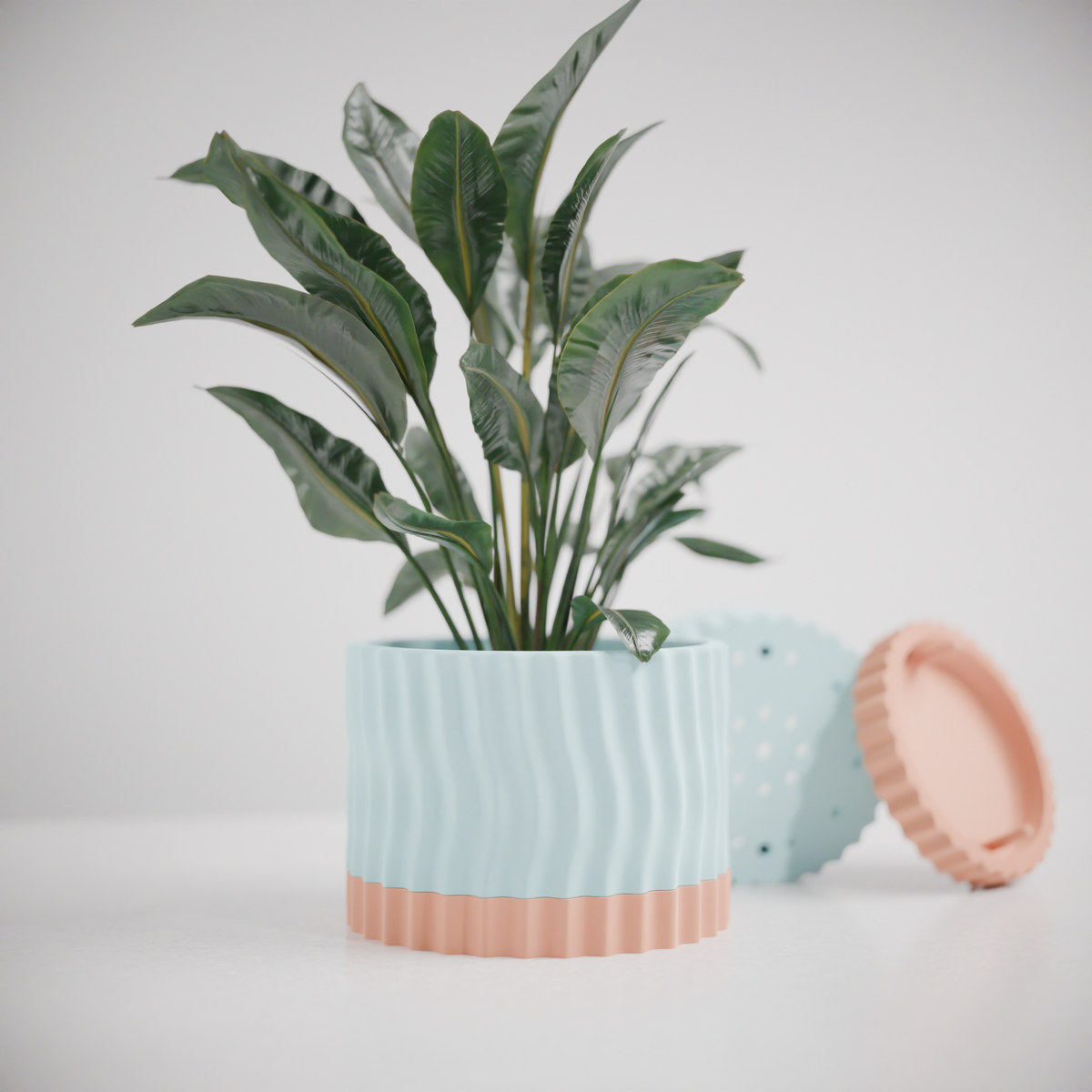 Wavy Two-Part Planter