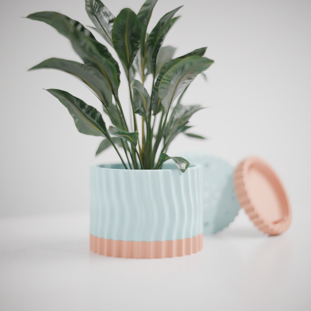 Wavy Two-Part Planter