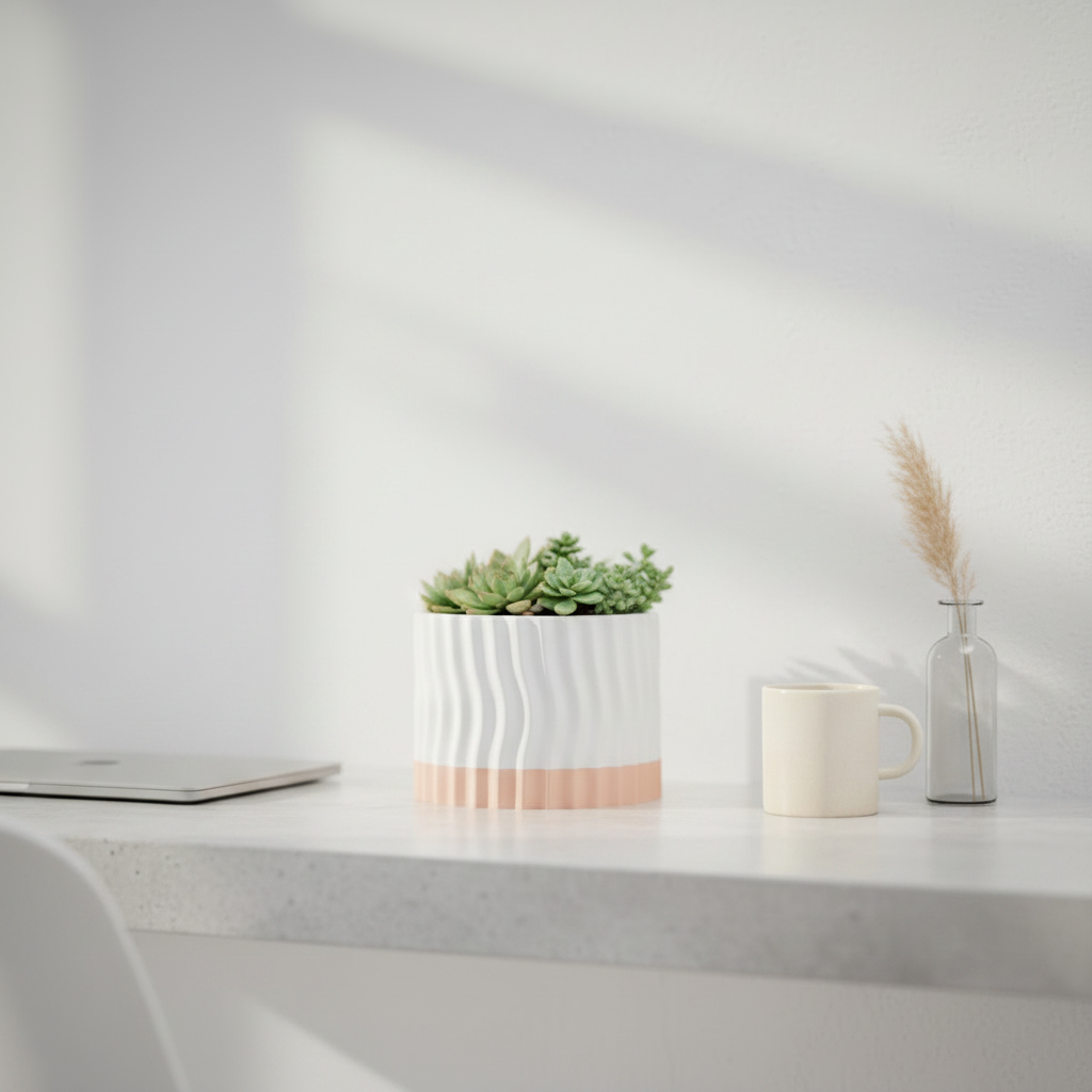 Wavy Two-Part Planter