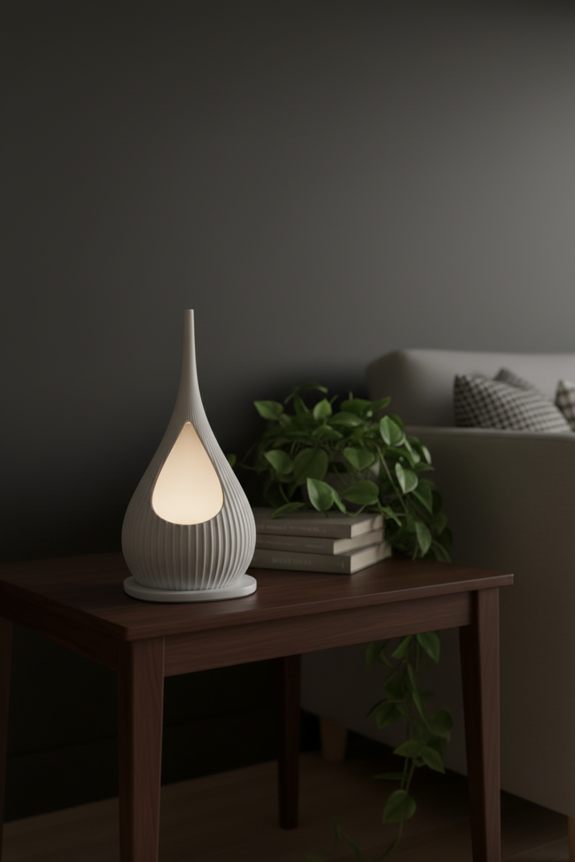 Teardrop Ribbed Modern Lamp