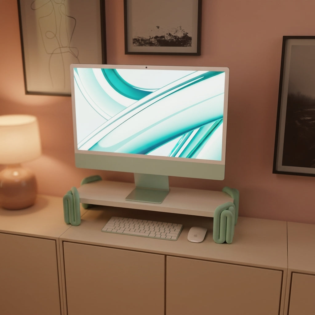 Wibble Monitor Riser Legs - render with board