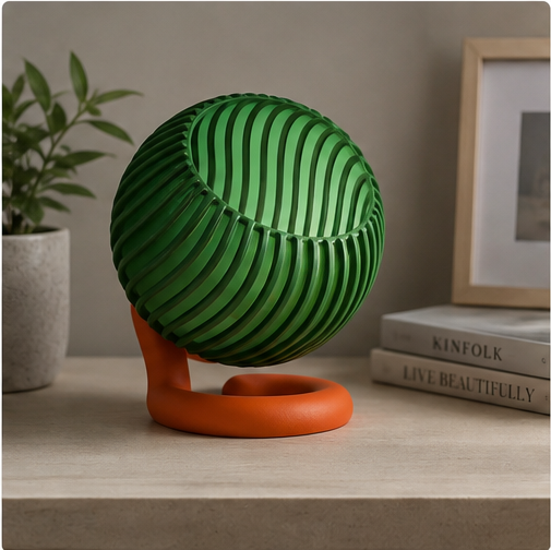 Wibble Sphere E27 Lamp – Ribbed Modern Table Lamp