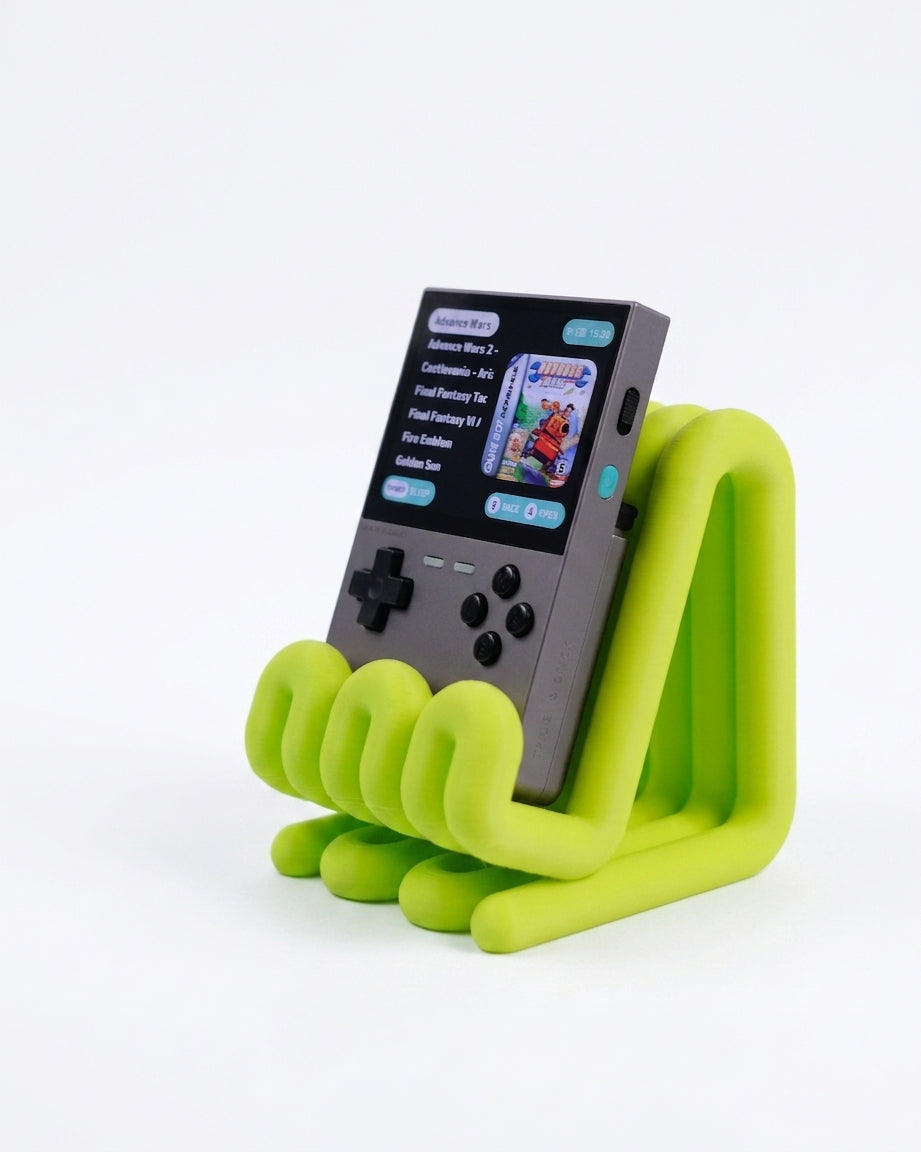 Unique Wibble Stand neon green render side view
