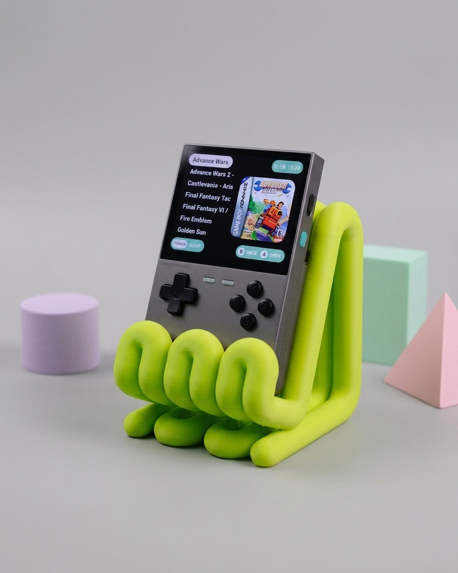 Unique Wibble Stand neon green render back view