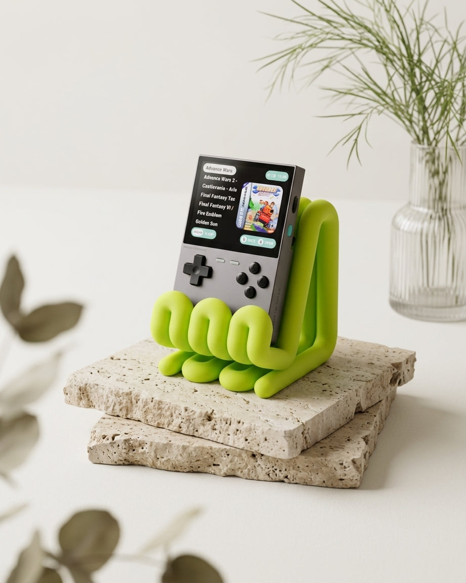Unique Wibble Stand neon green render side profile