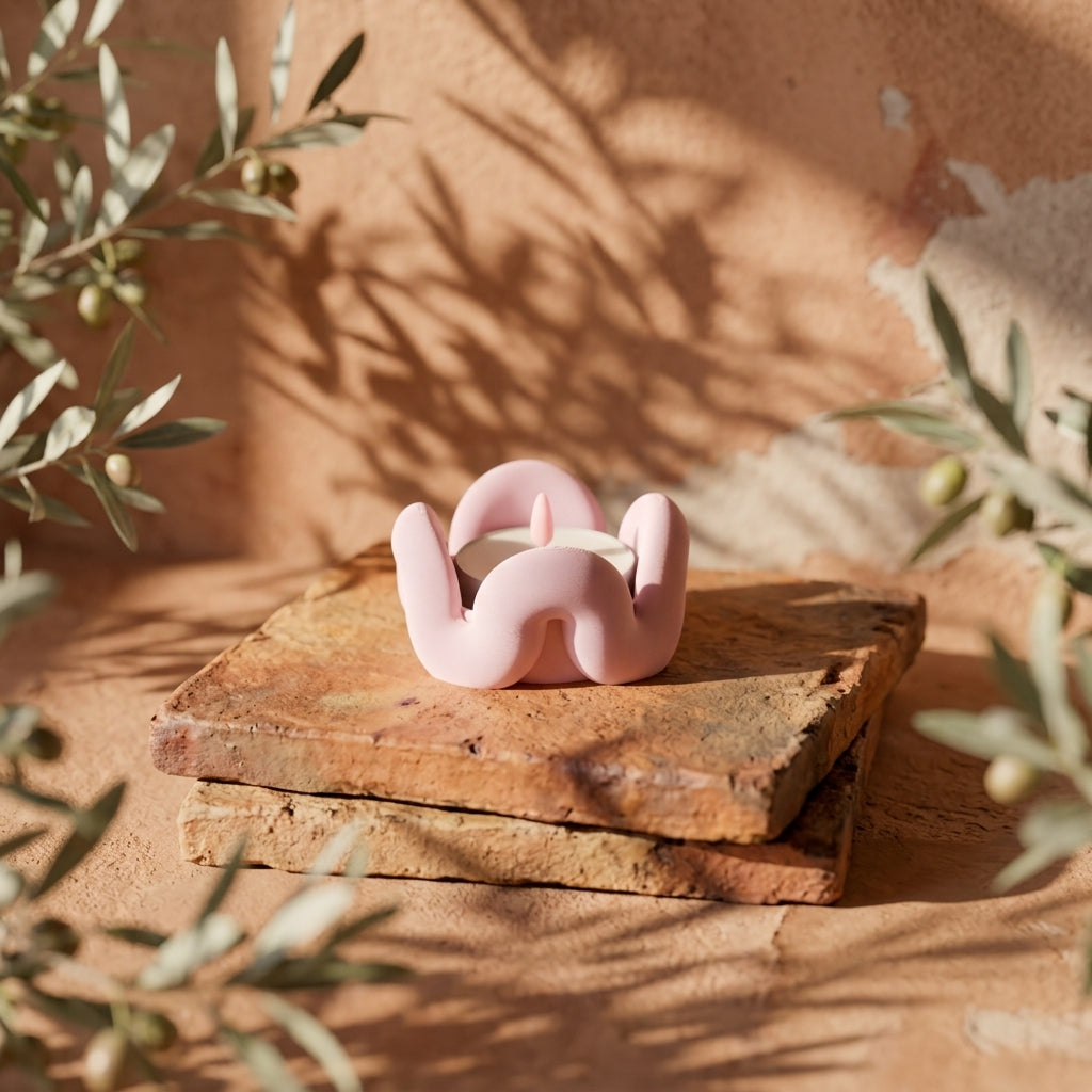 Wibble Tealight Holder - render lifestyle pastel collection