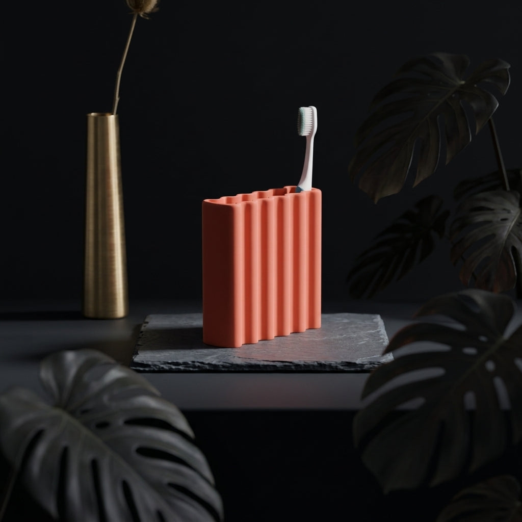Wibble Toothbrush Holder terracotta lifestyle 8